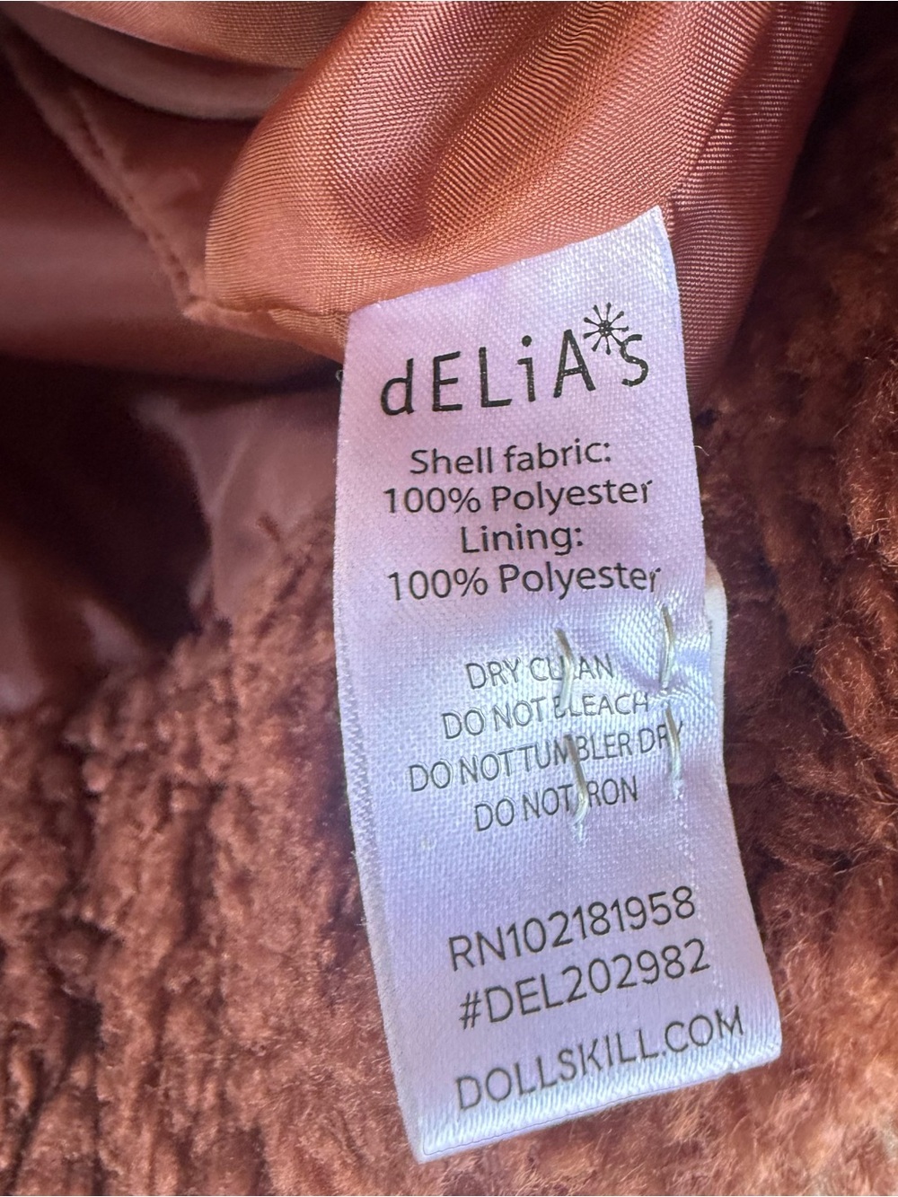 dELiA*s Dolls Kill Bear In Mind Fuzzy Teddy Jacket S - Picture 5 of 5